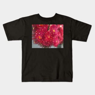 Burgandy Native Bush Flowers by Australian Artist Leah Gay Kids T-Shirt